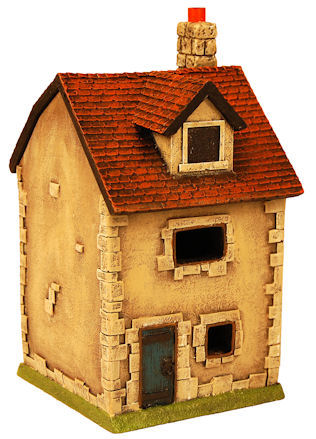 Small Stucco Townhouse with Dormer